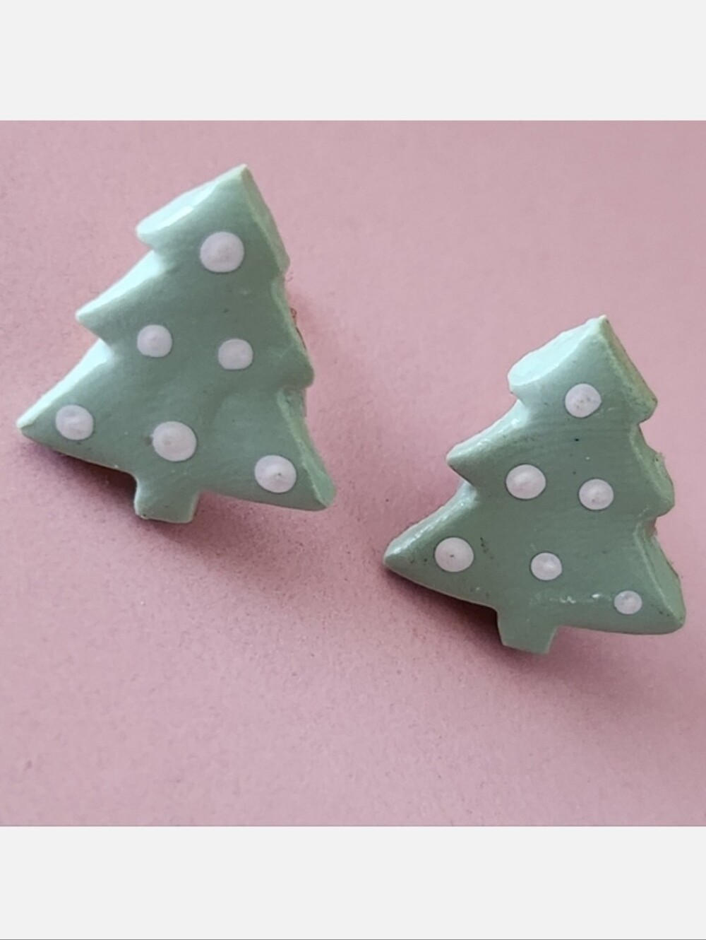Green Christmas Tree Earrings